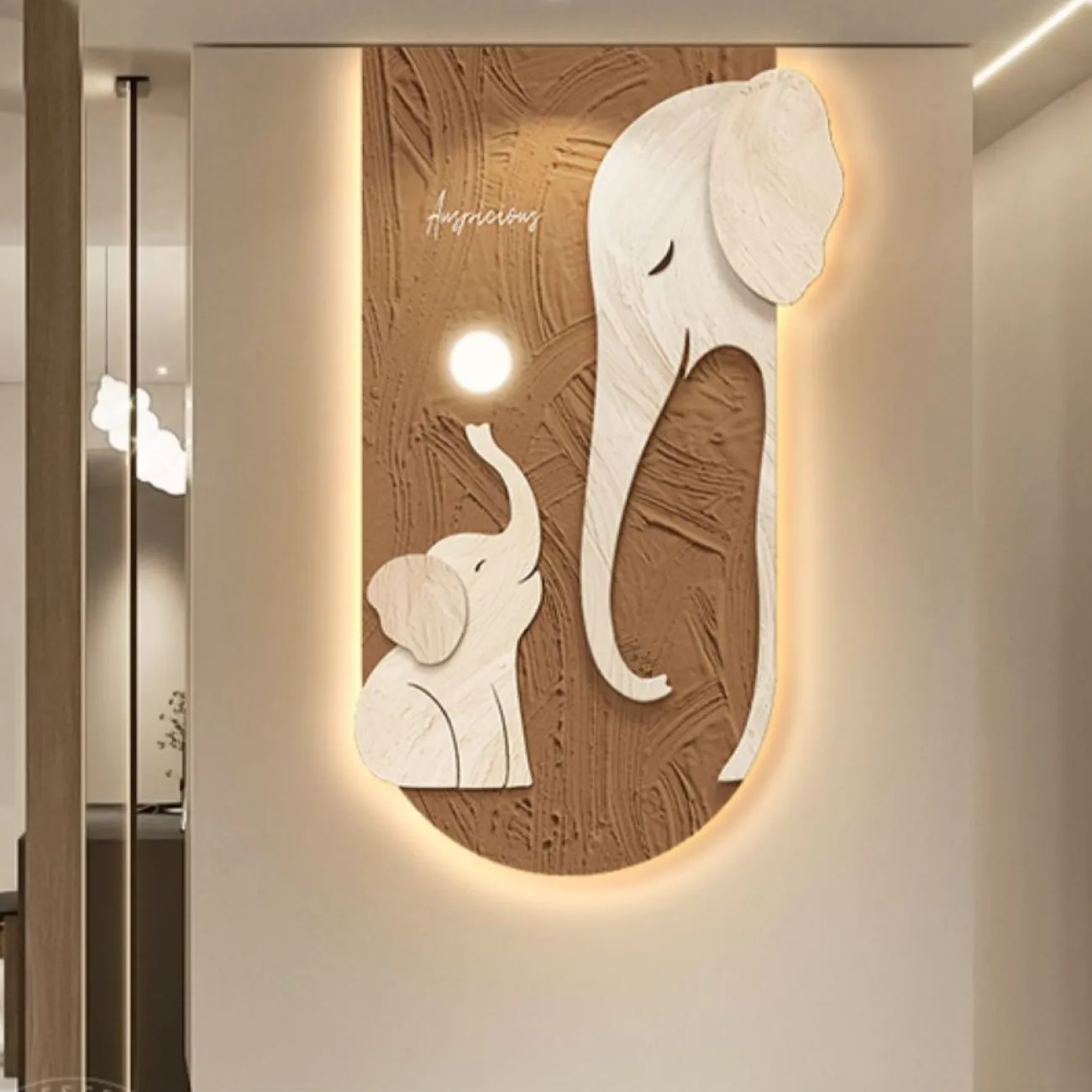 Декоративная картина слона в стиле Ваби-саби AW 37477-29