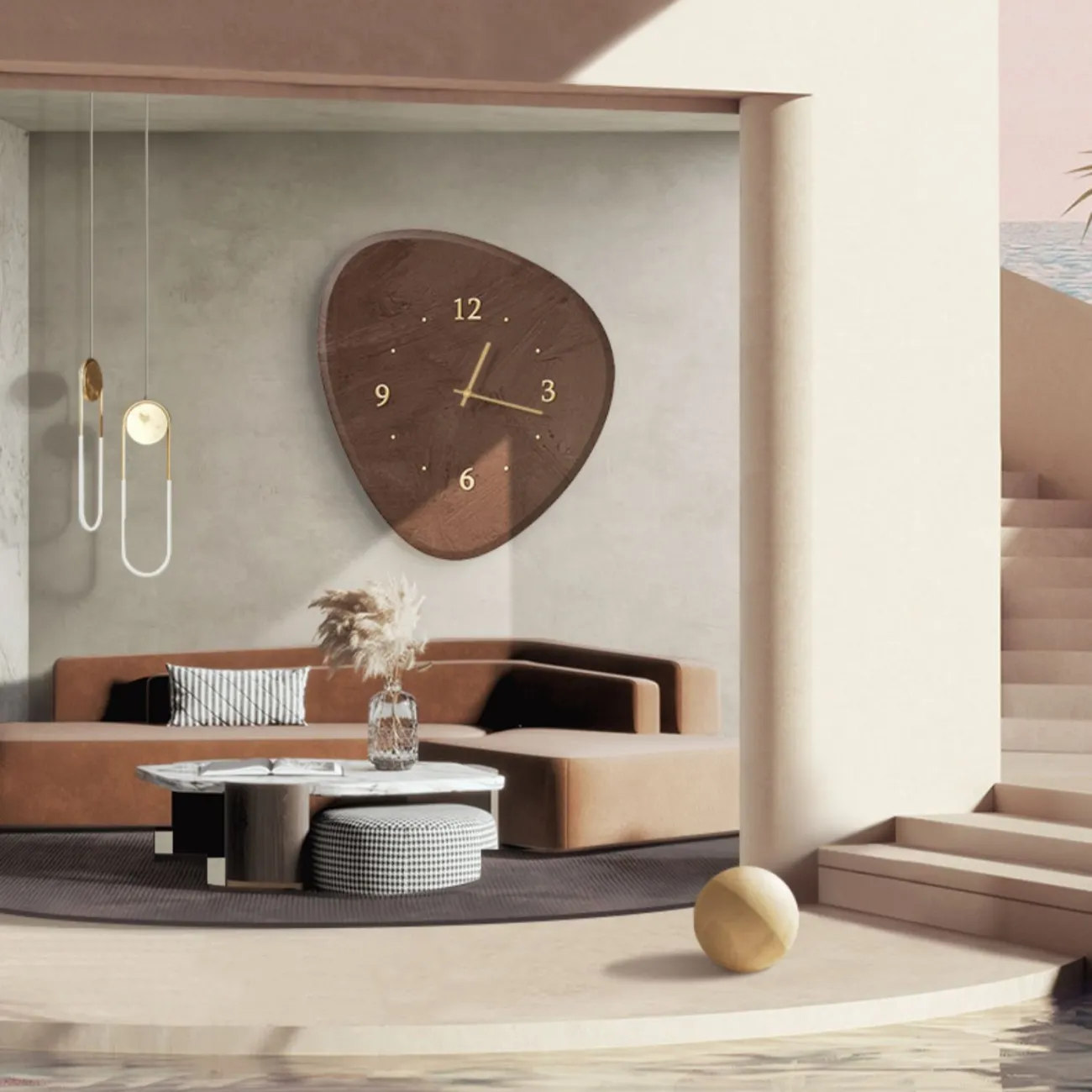 Минималистские настенные часы в стиле Ваби-саби AW 37479-29