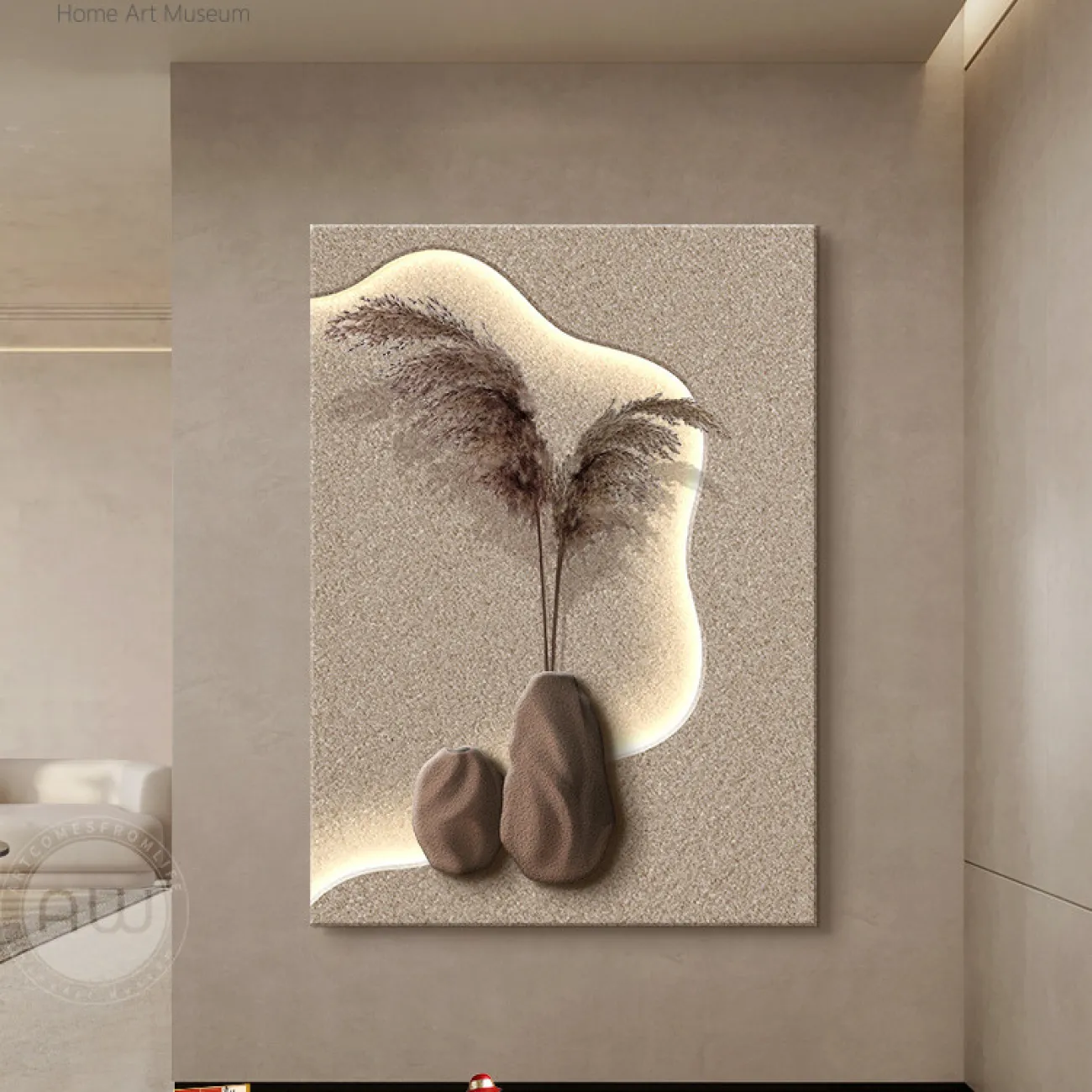 Трехмерный настенный декор из песчаника в стиле Ваби-саби AW 37480-29