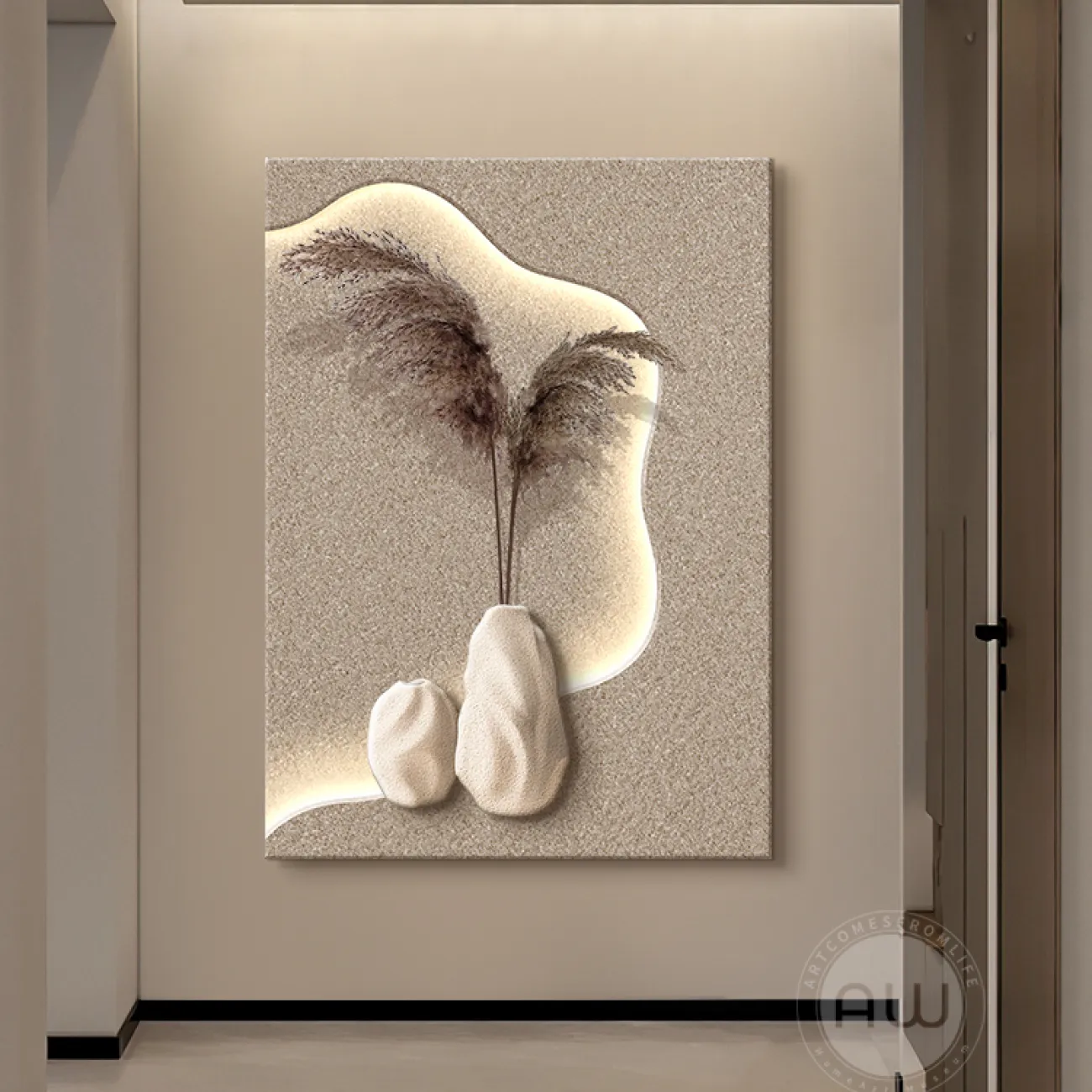 Трехмерный настенный декор из песчаника в стиле Ваби-саби AW 37480-29