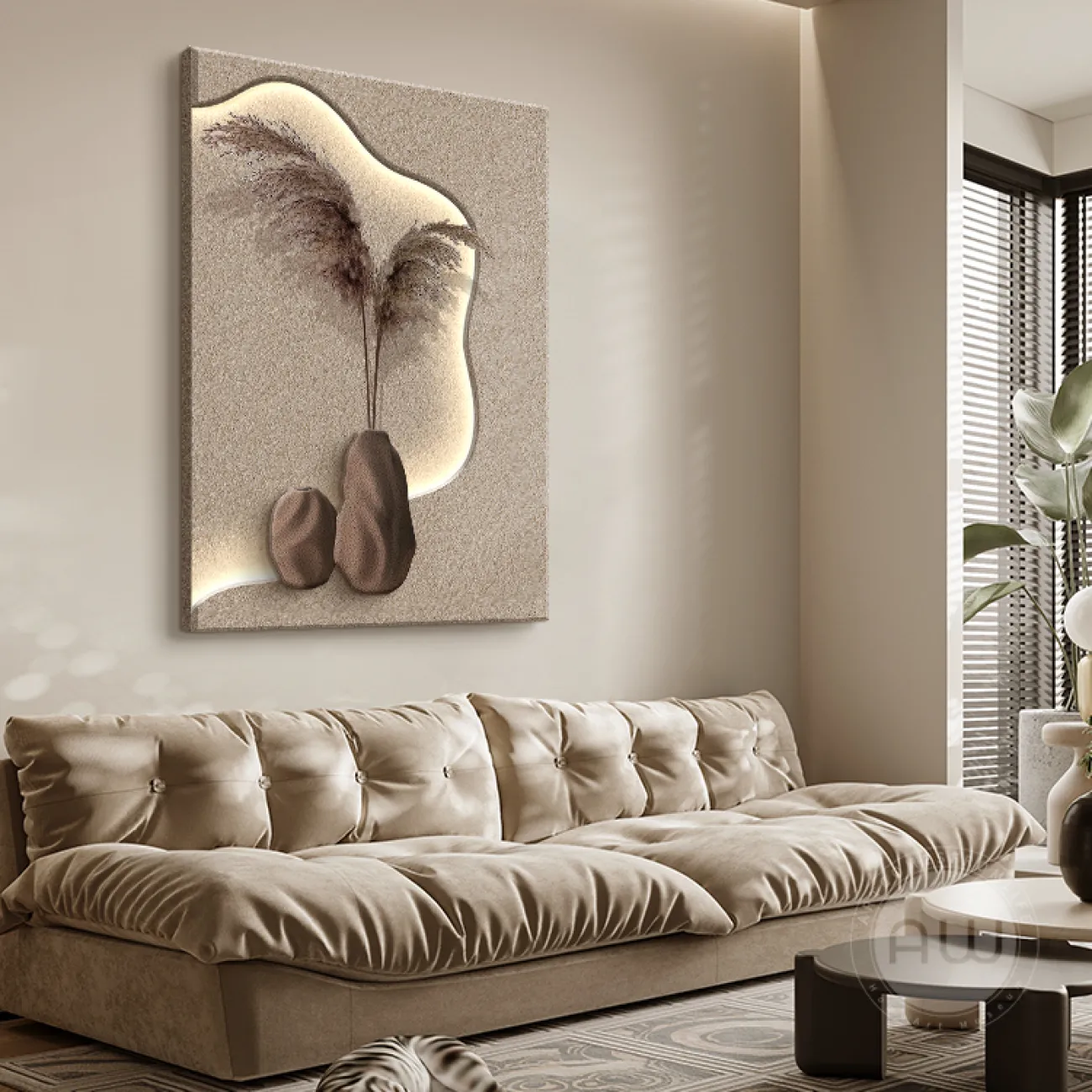 Трехмерный настенный декор из песчаника в стиле Ваби-саби AW 37480-29