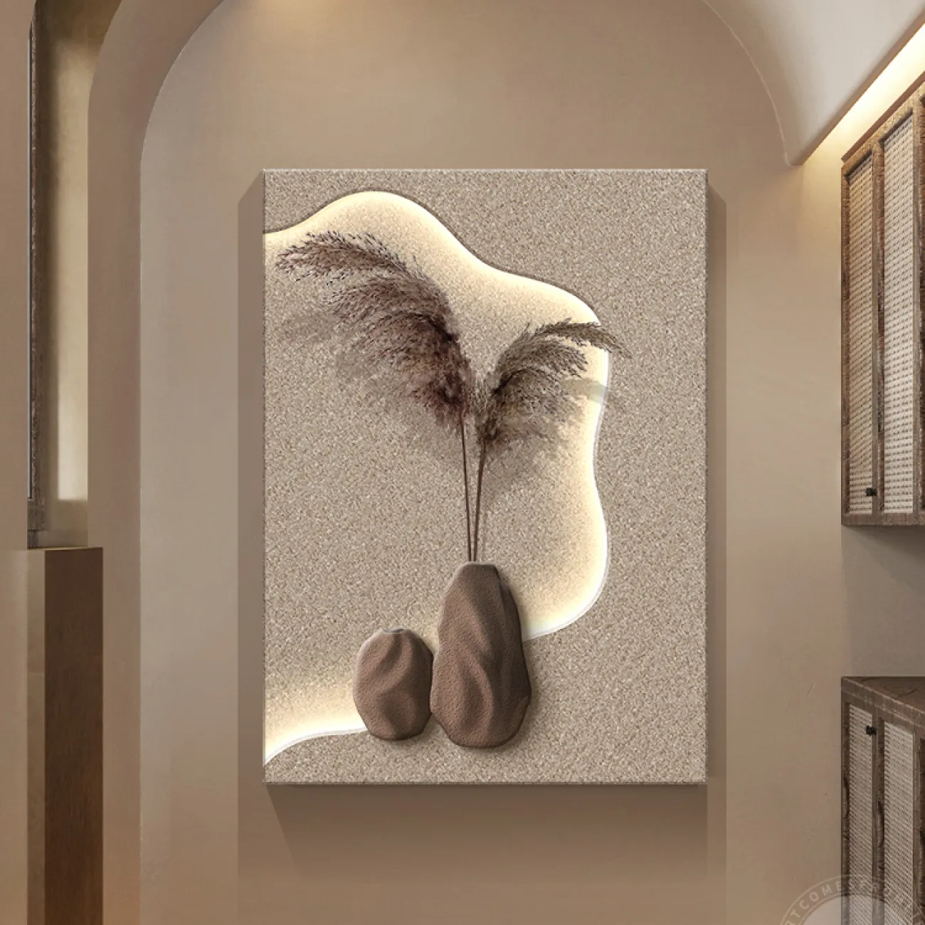 Трехмерный настенный декор из песчаника в стиле Ваби-саби AW 37480-29