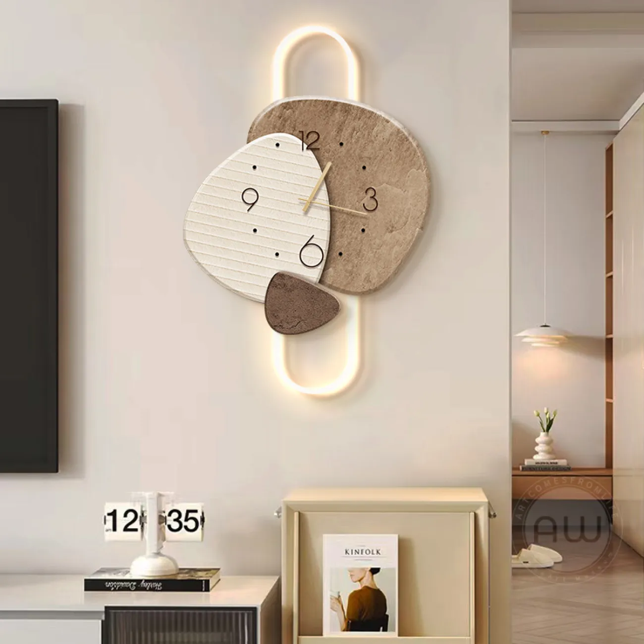 Настенные часы в стиле Ваби-саби AW 37482-29 Настенные часы в стиле Ваби-саби AW 37482-29