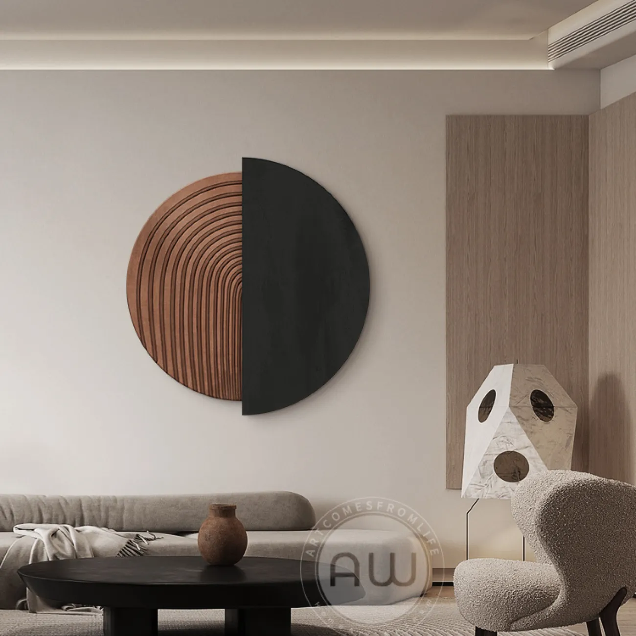 Трёхмерный настенный декор в стиле Ваби-саби AW 37484-29