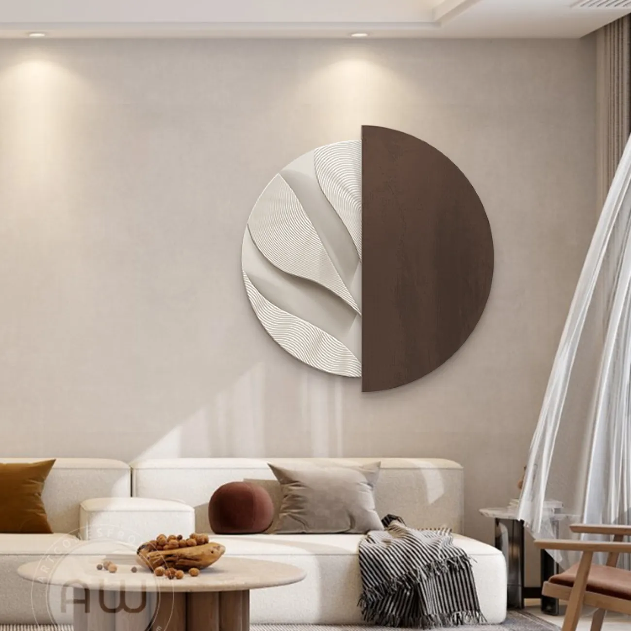 Трёхмерный настенный декор в стиле Ваби-саби AW 37484-29