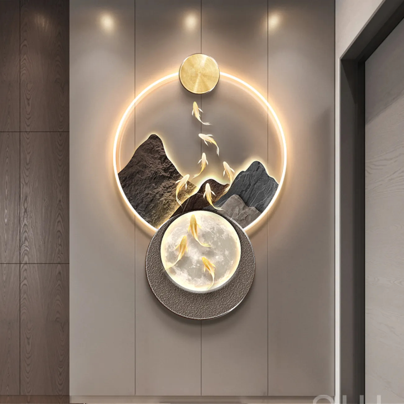 Трёхмерный настенный декор рыбки AW 37490-29