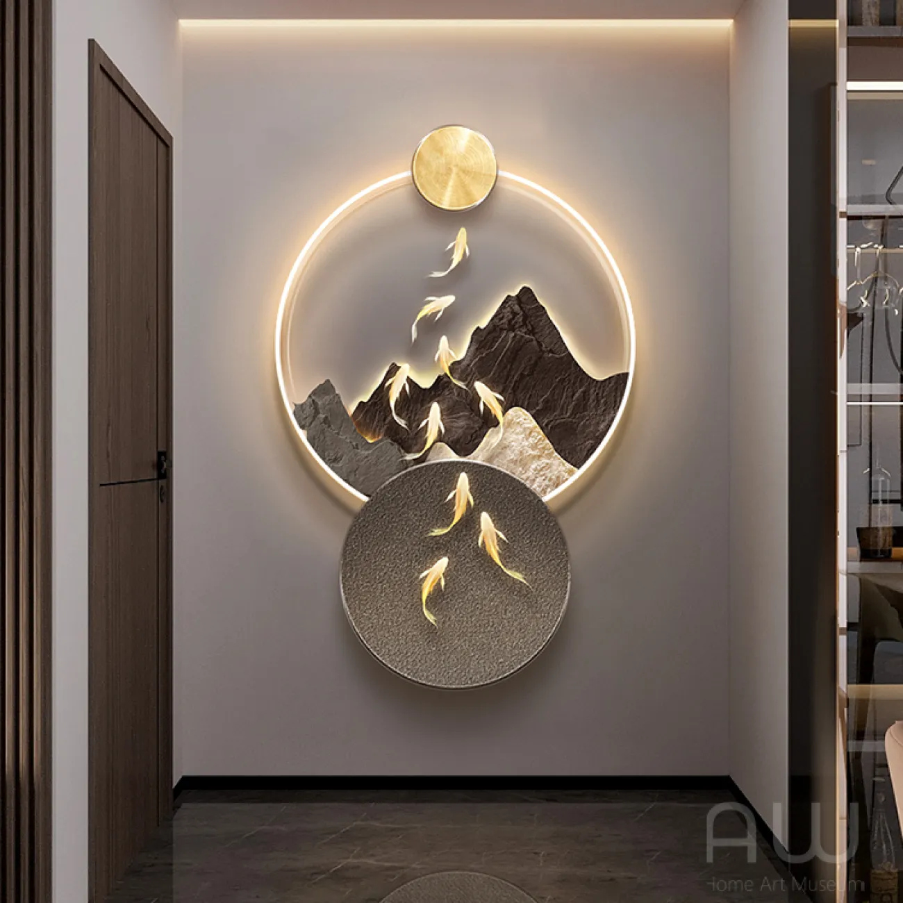 Трёхмерный настенный декор рыбки AW 37490-29