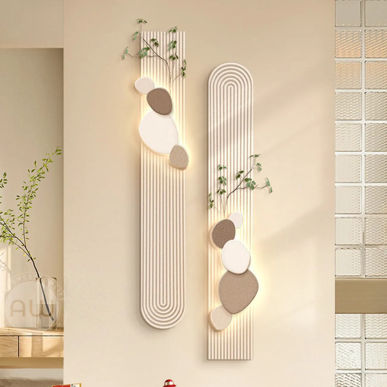 Трёхмерный настенный декор в кремовом стиле AW 37493-29