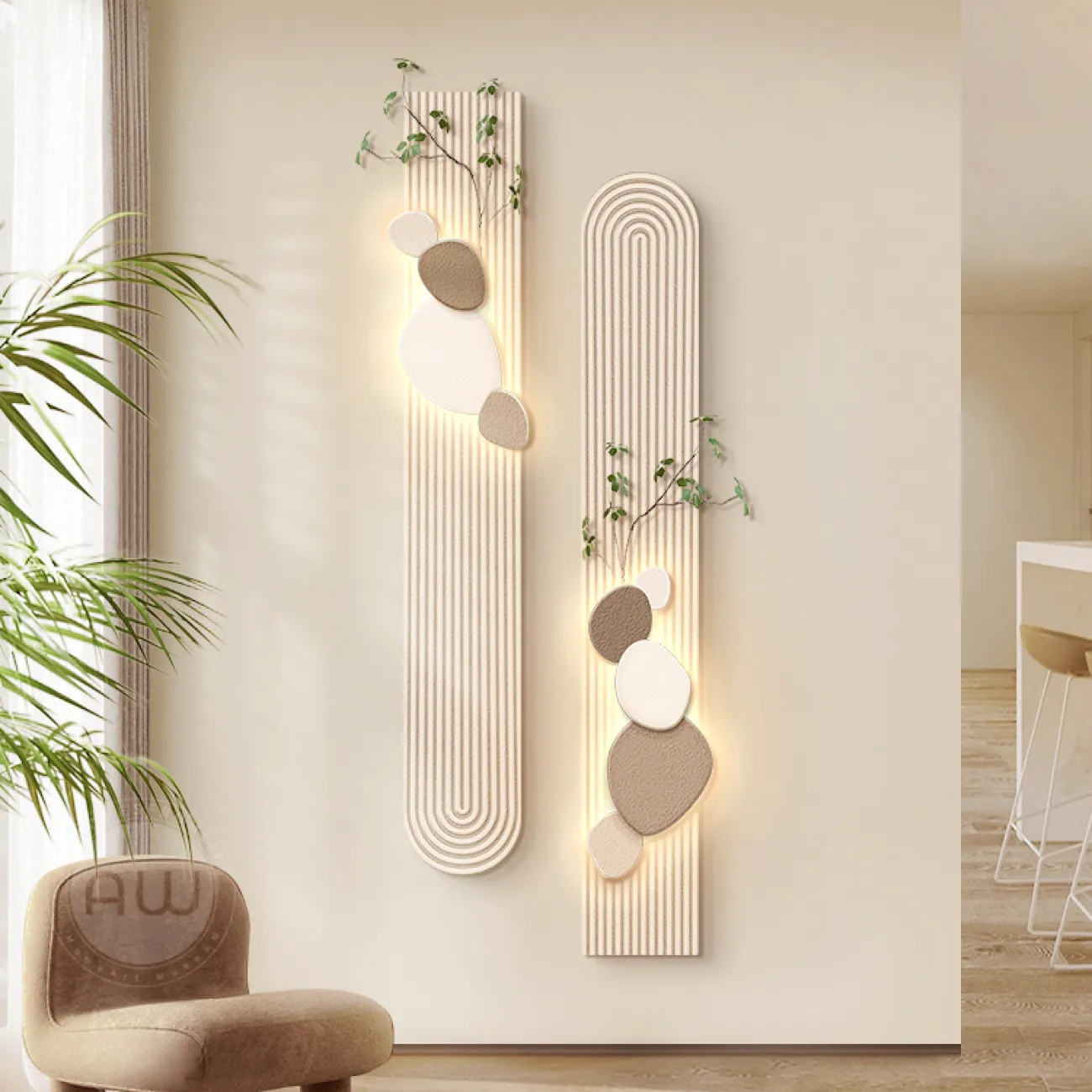 Трёхмерный настенный декор в кремовом стиле AW 37493-29