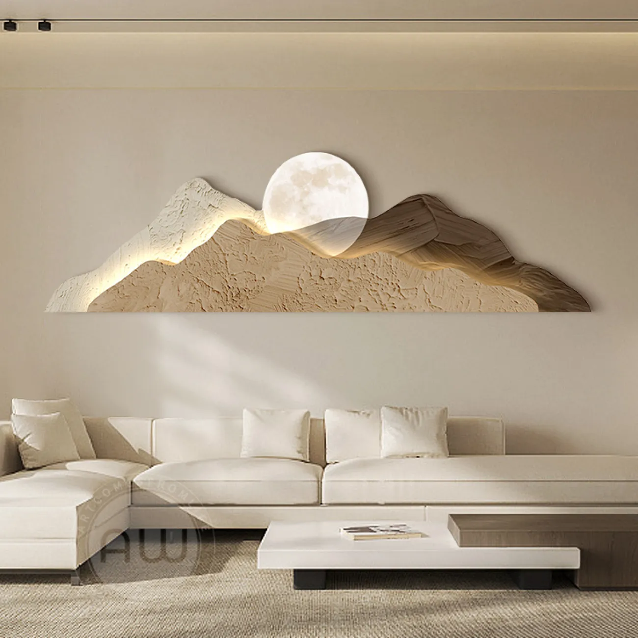 Трёхмерный настенный декор с подсветкой горы AW 37495-29