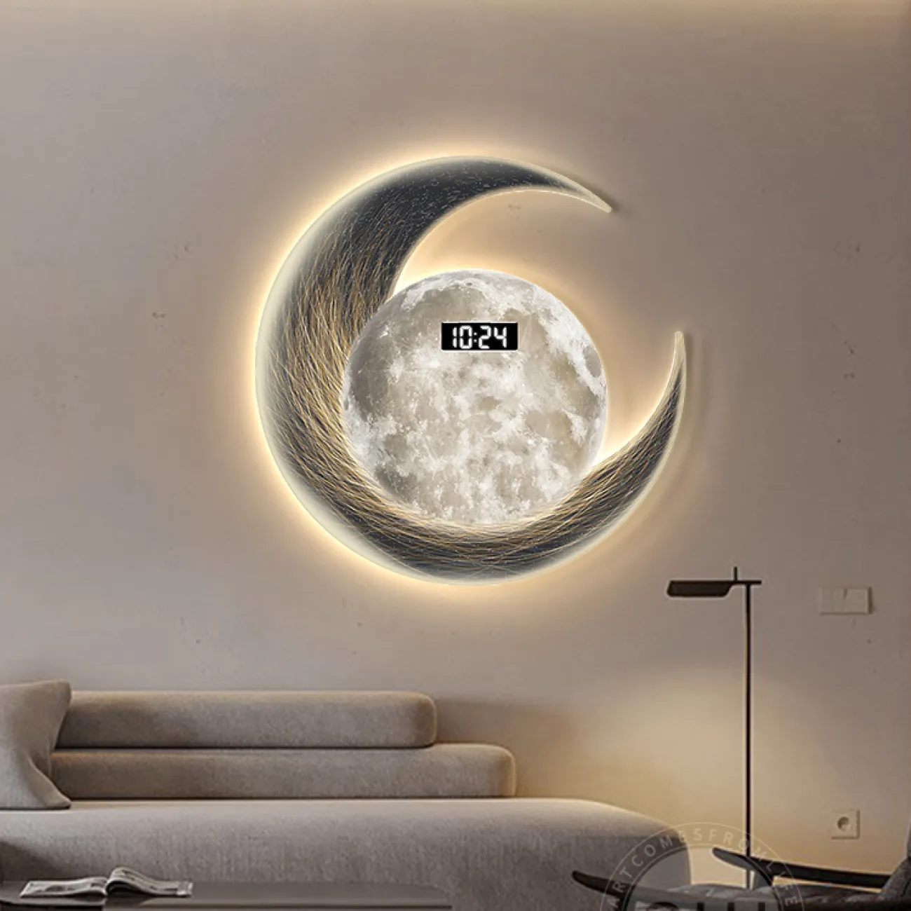 Современные настенный часы с подсветкой AW 37497-29