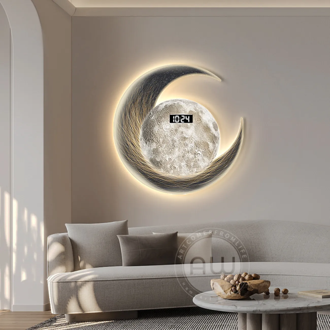 Современные настенный часы с подсветкой AW 37497-29