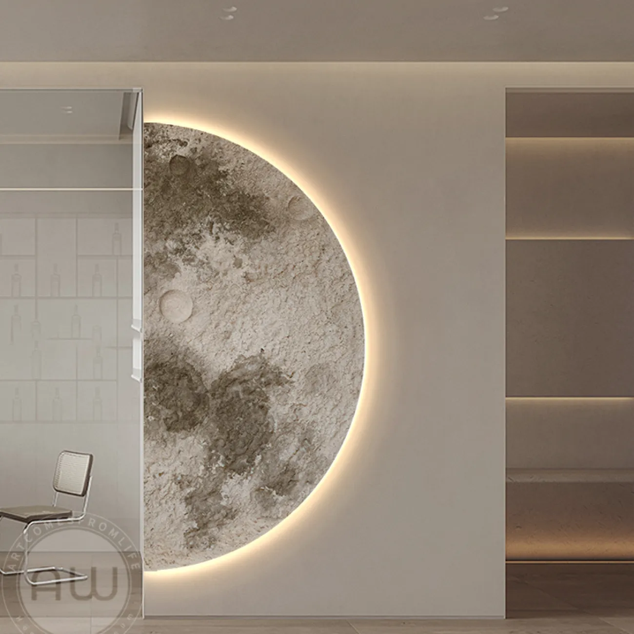 Настенный декор текстурная луна с подсветкой AW 37498-29 Настенный декор текстурная луна с подсветкой AW 37498-29