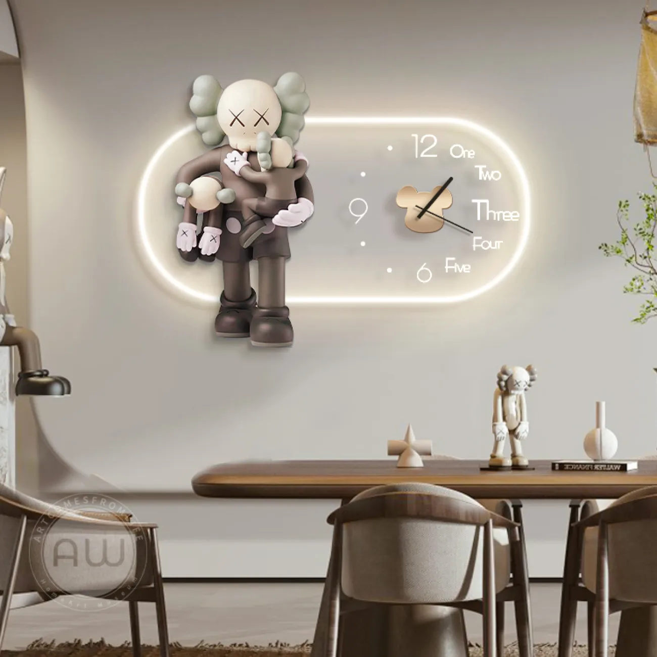 Трёхмерные настенные часы с подсветкой AW 37502-29