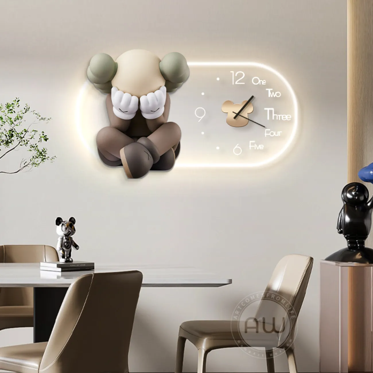 Трёхмерные настенные часы с подсветкой AW 37502-29