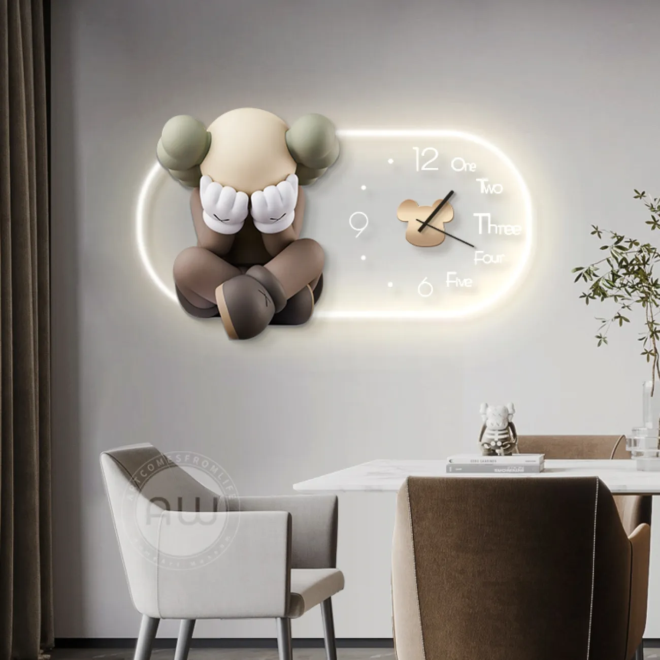 Трёхмерные настенные часы с подсветкой AW 37502-29