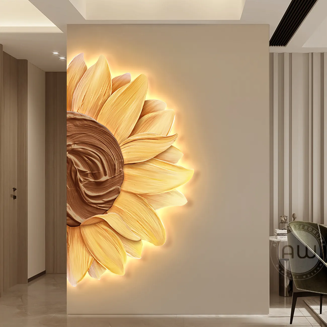 Текстурный настенный декор с подсветкой AW 37503-29