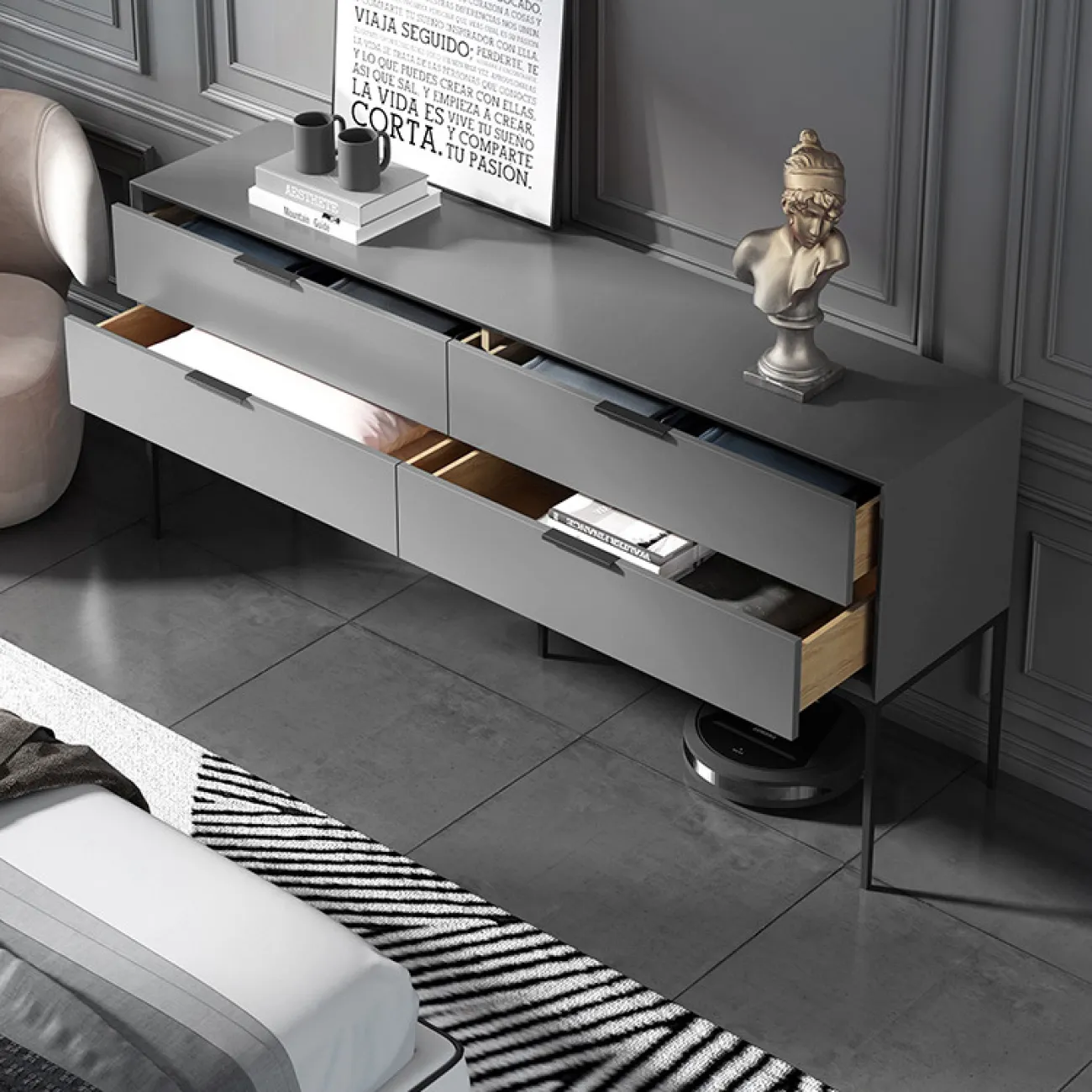 Итальянский минималистский комод HAOTAI 37508-29 Итальянский минималистский комод HAOTAI 37508-29