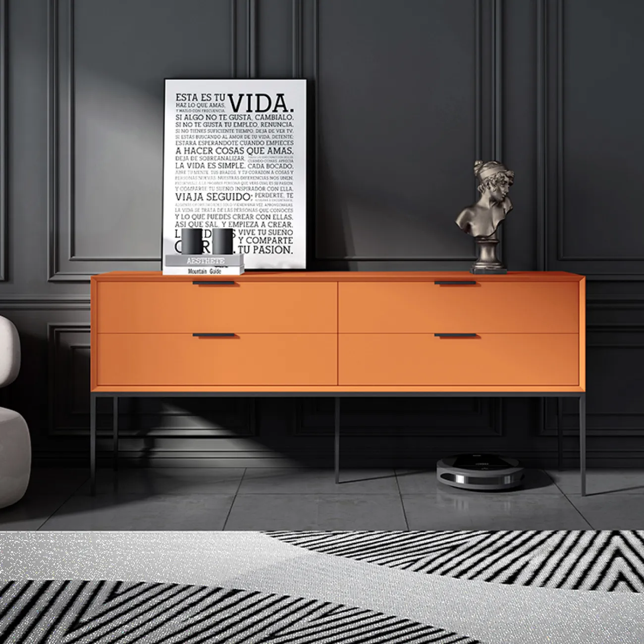 Роскошный комод из массива дерева  HAOTAI 37509-29