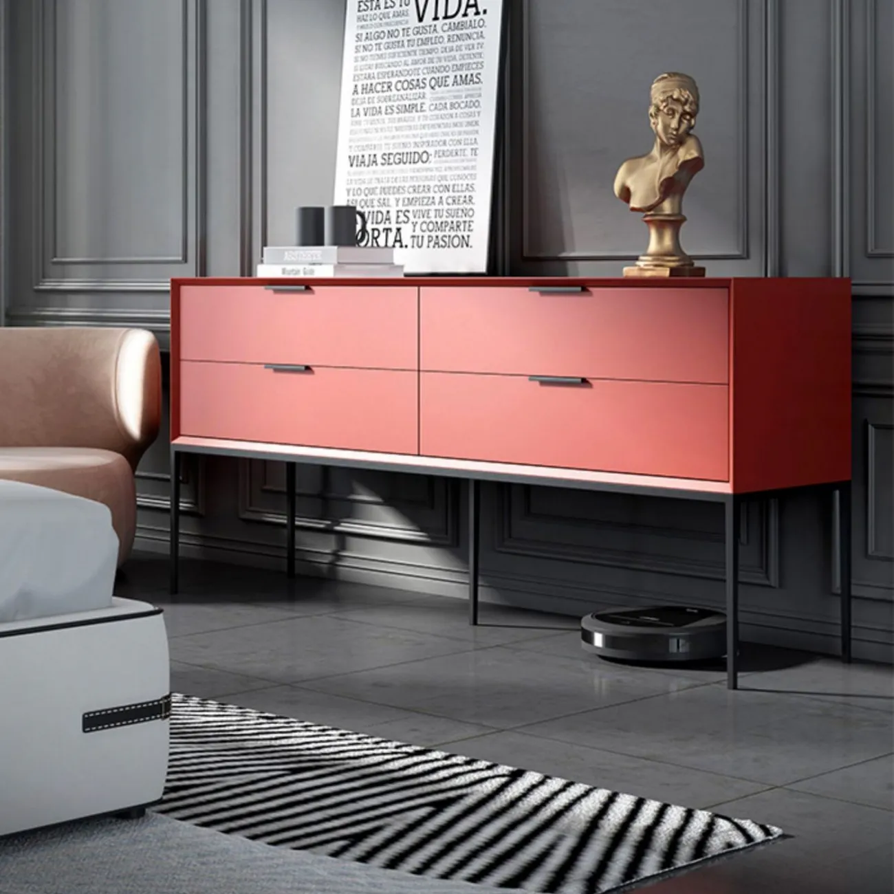 Роскошный комод из массива дерева  HAOTAI 37509-29