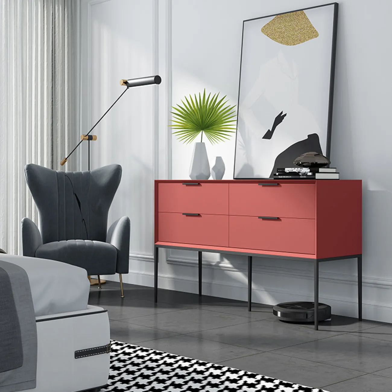 Роскошный комод из массива дерева  HAOTAI 37509-29