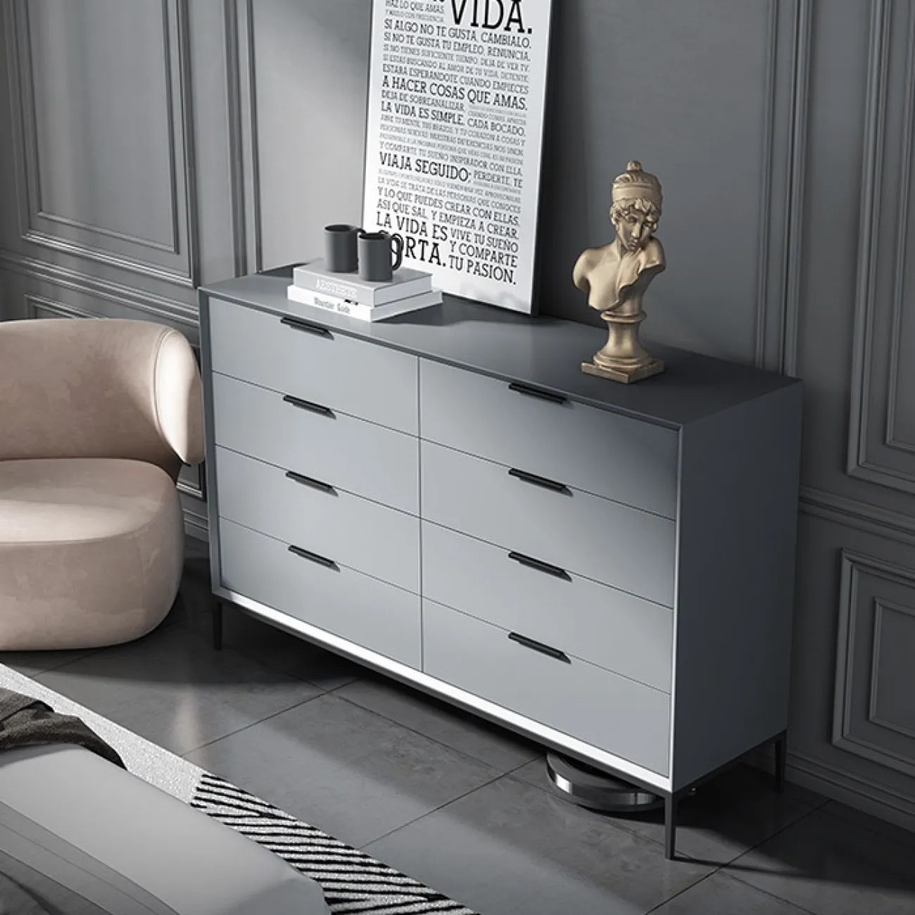 Итальянский минималистский комод HAOTAI 37510-29 Итальянский минималистский комод HAOTAI 37510-29