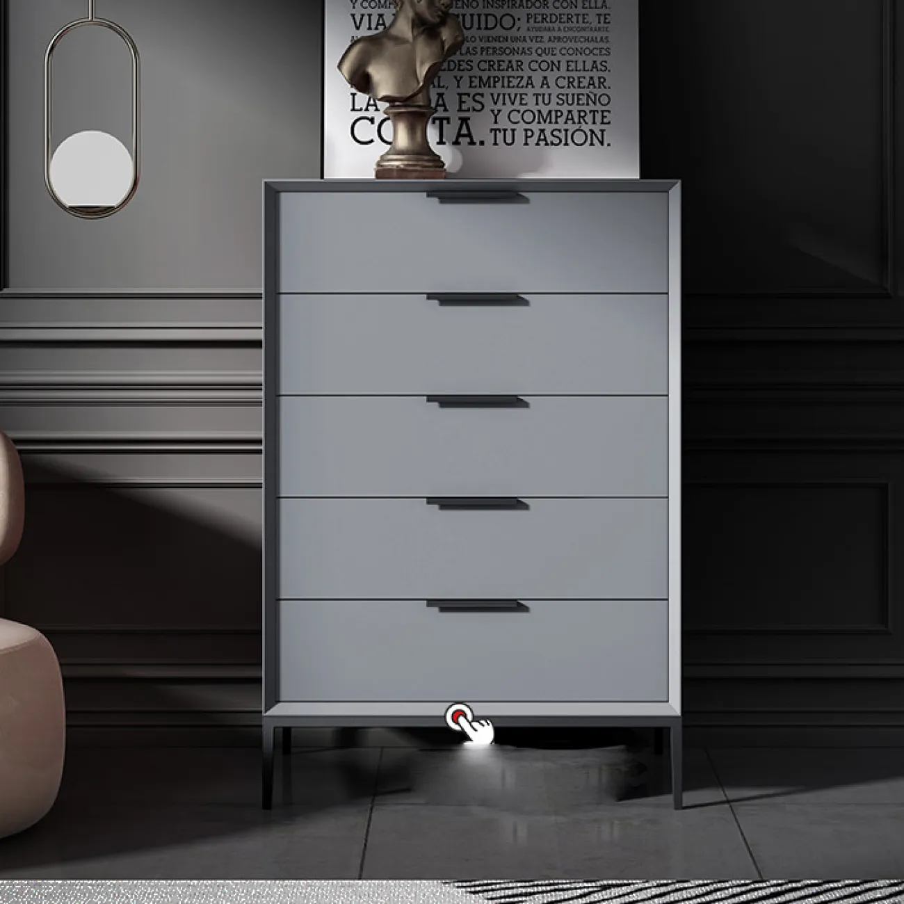 Итальянский минималистский лакированный комод HAOTAI 37511-29