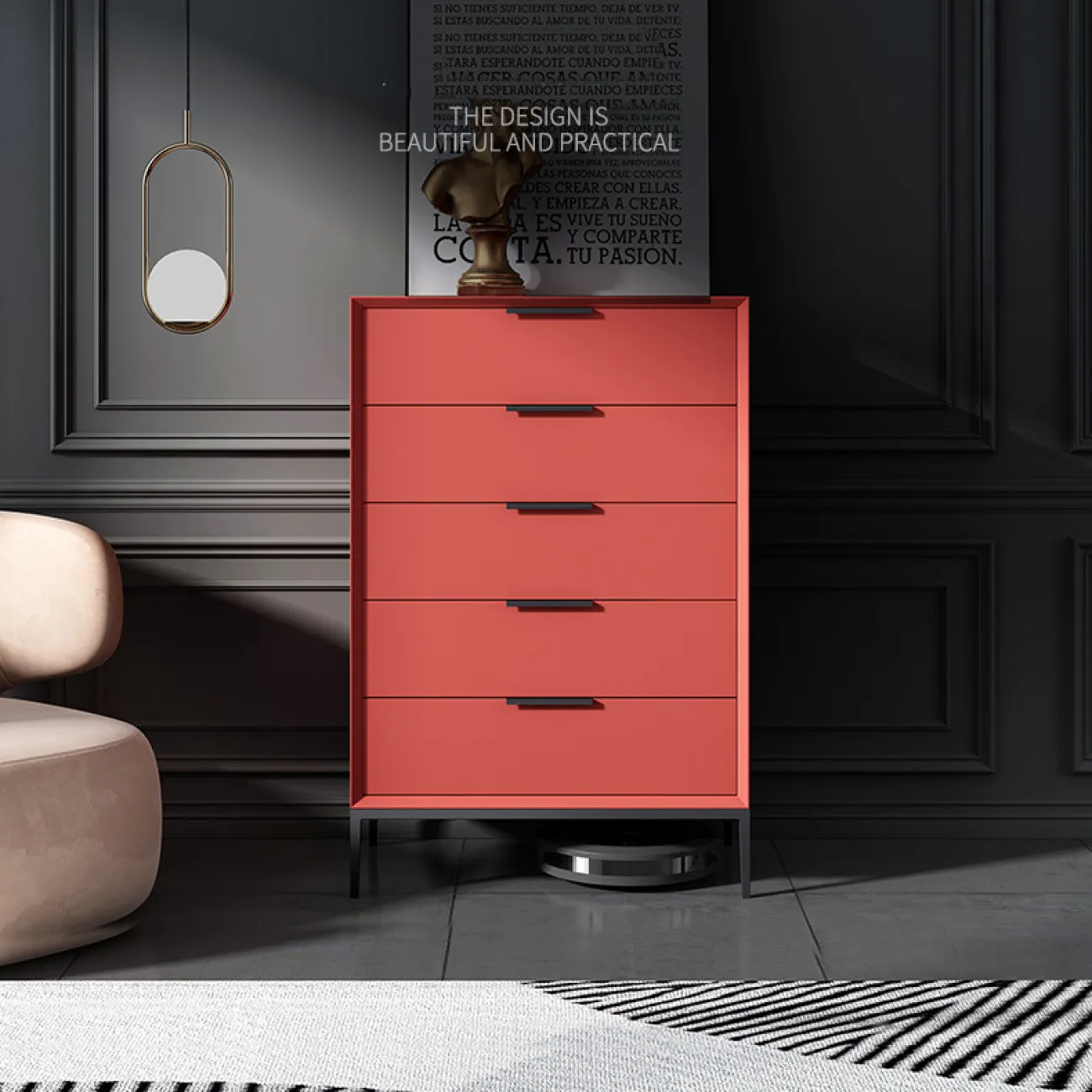 Итальянский минималистский лакированный комод HAOTAI 37511-29