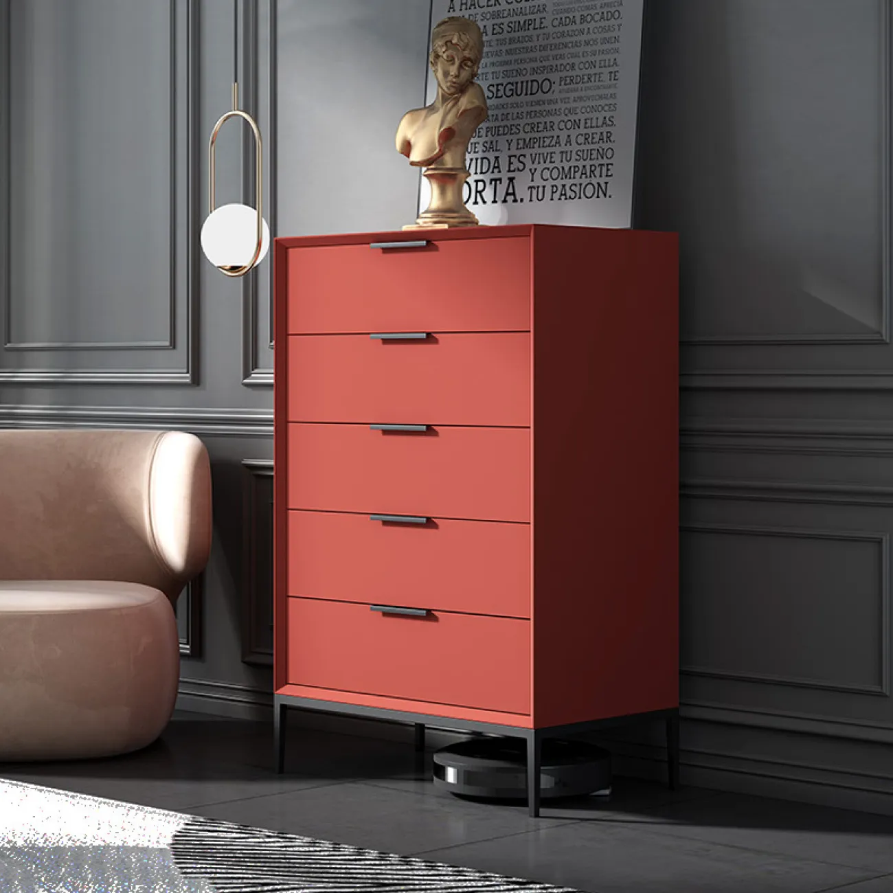 Итальянский минималистский лакированный комод HAOTAI 37511-29 Итальянский минималистский лакированный комод HAOTAI 37511-29