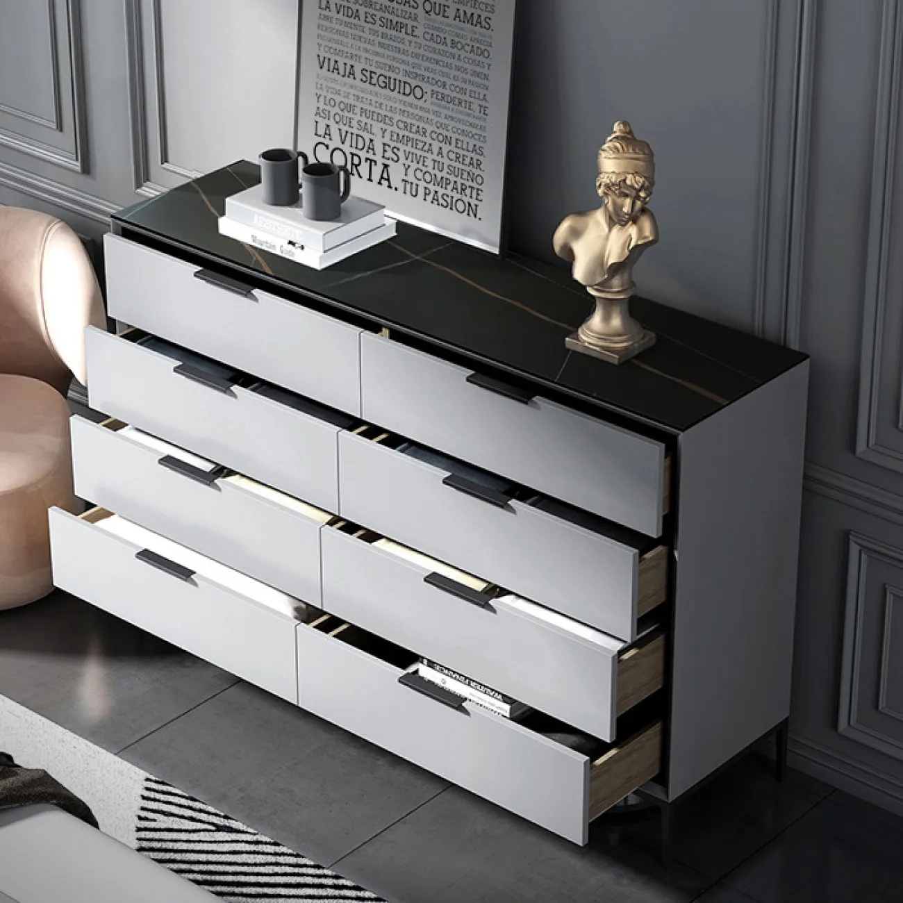 Роскошный комод из натурального камня HAOTAI 37515-29 Роскошный комод из натурального камня HAOTAI 37515-29