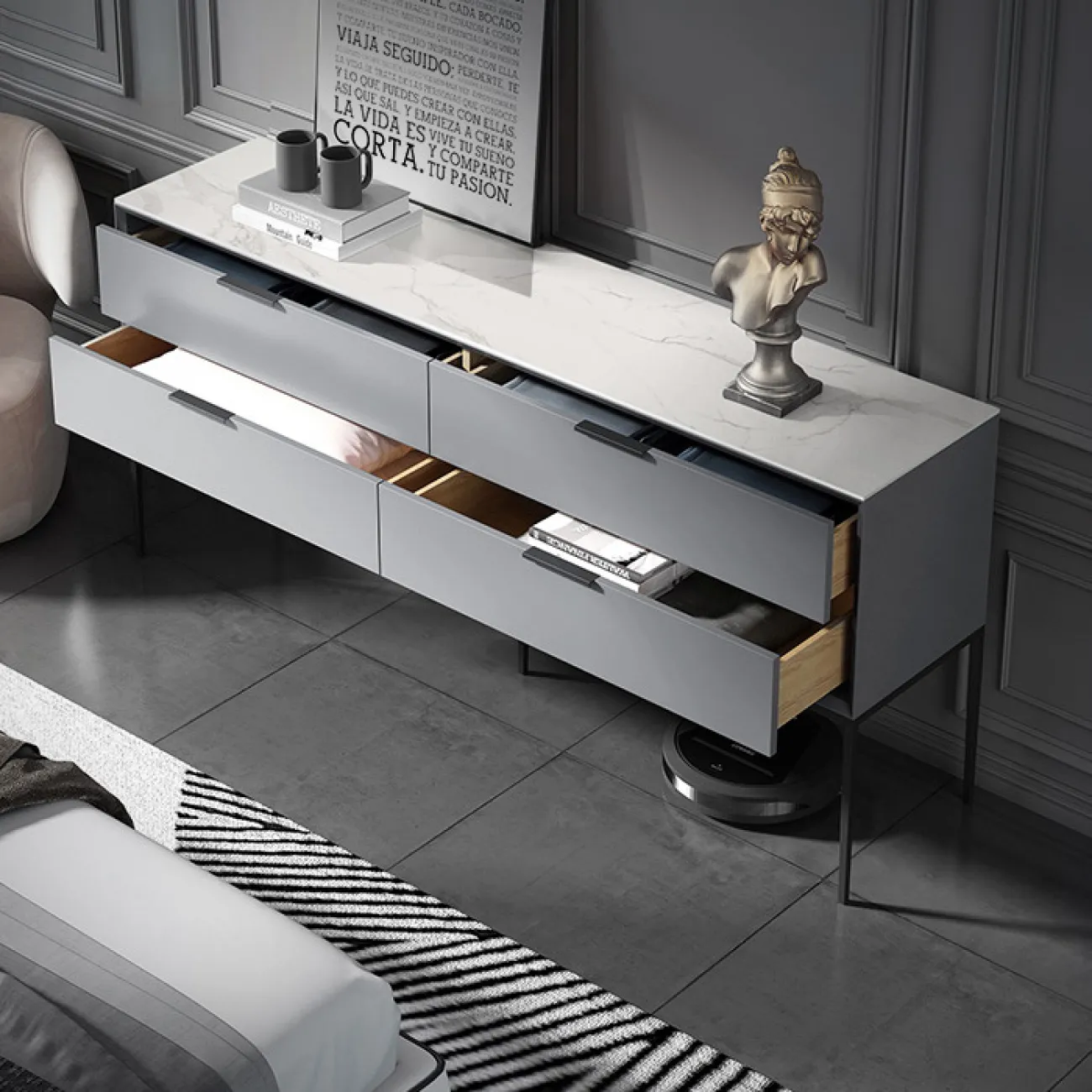 Роскошный комод из натурального камня HAOTAI 37515-29 Роскошный комод из натурального камня HAOTAI 37515-29