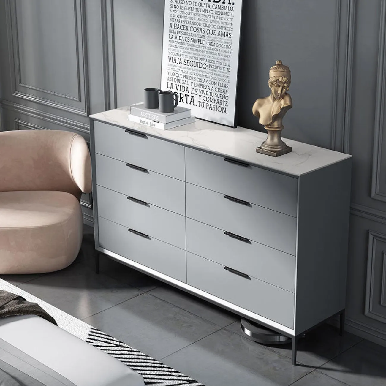 Роскошный комод из натурального камня HAOTAI 37515-29 Роскошный комод из натурального камня HAOTAI 37515-29