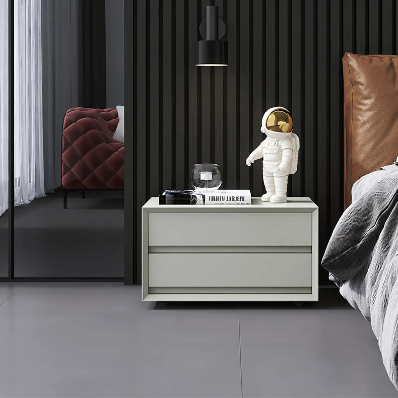 Современная прикроватная тумбочка из массива дерева HAOTAI 37516-29