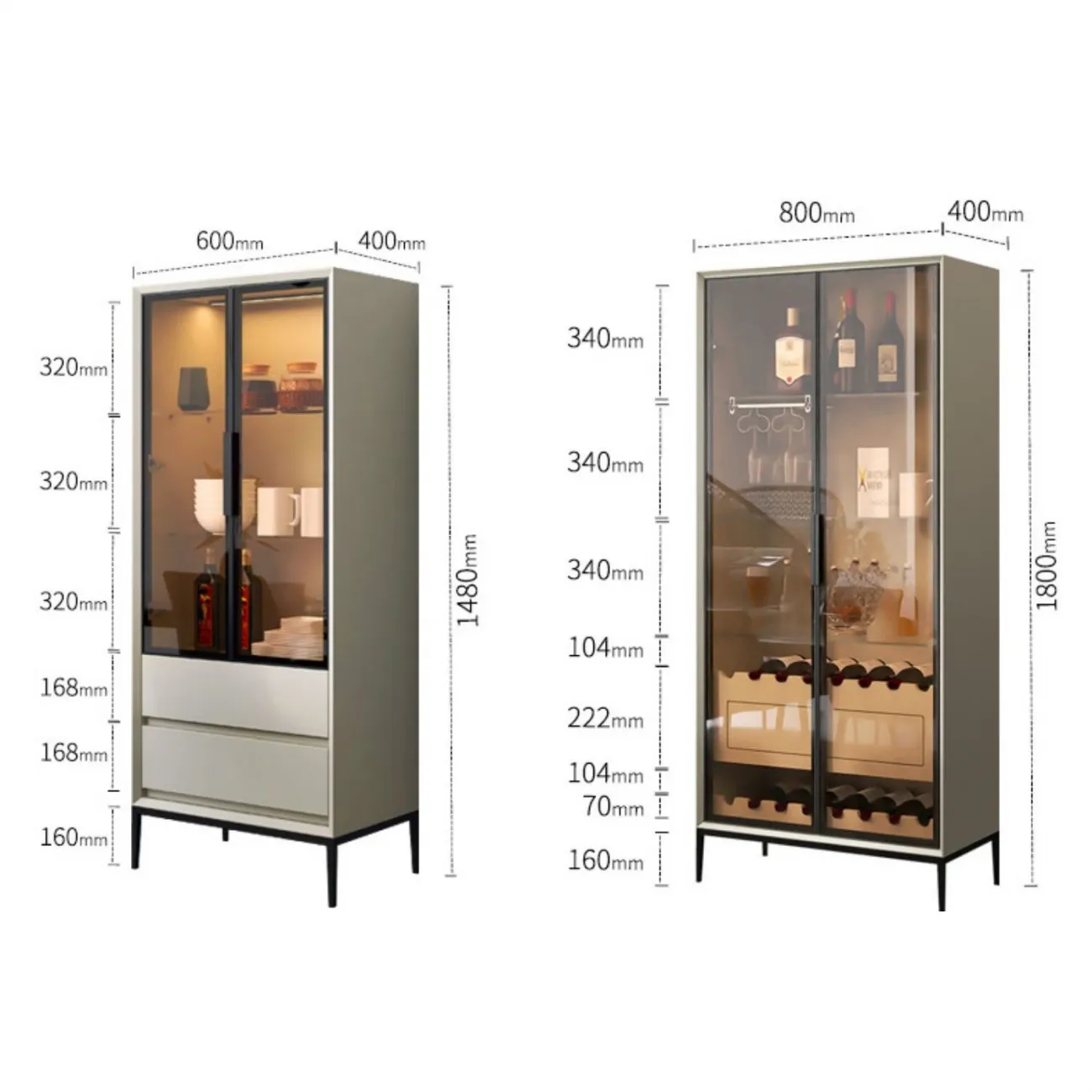 Лакированный  винный шкаф из массива дерева HAOTAI 37517-29