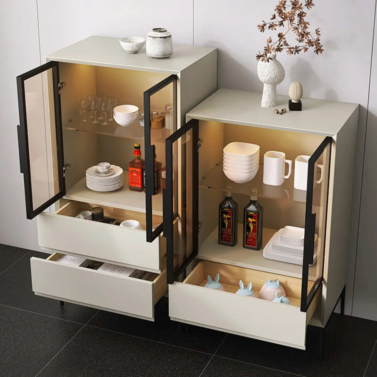 Лакированный винный шкаф из массива дерева HAOTAI 37517-29 Лакированный винный шкаф из массива дерева HAOTAI 37517-29