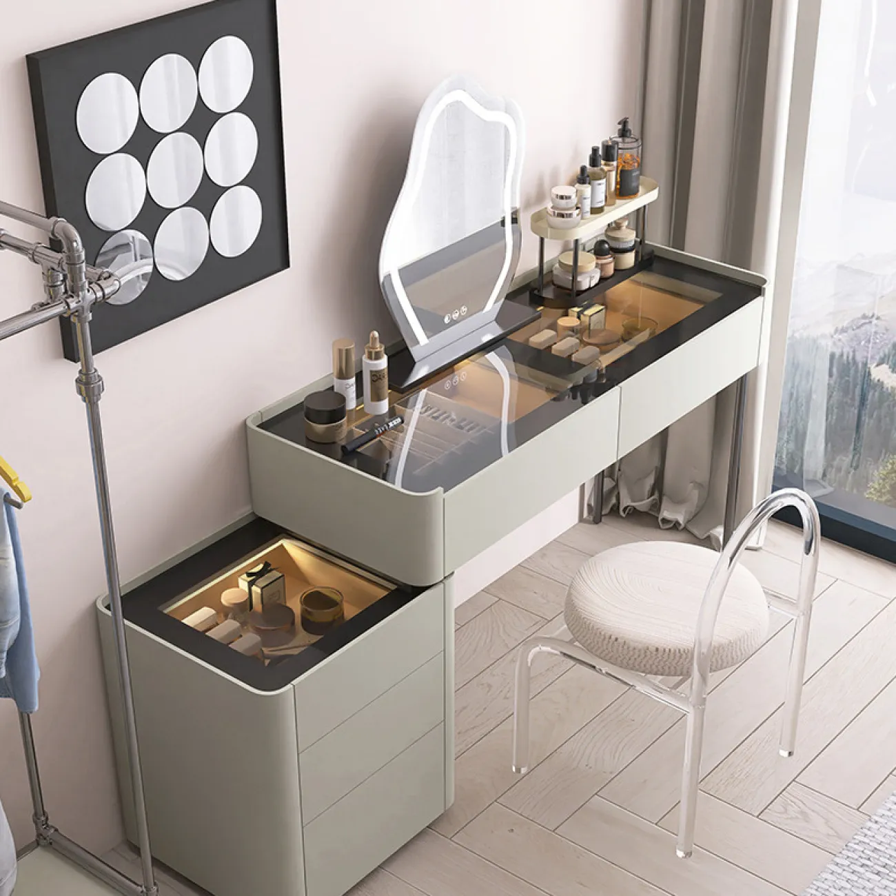 Роскошный туалетный столик с подсветкой HAOTAI 37521-29