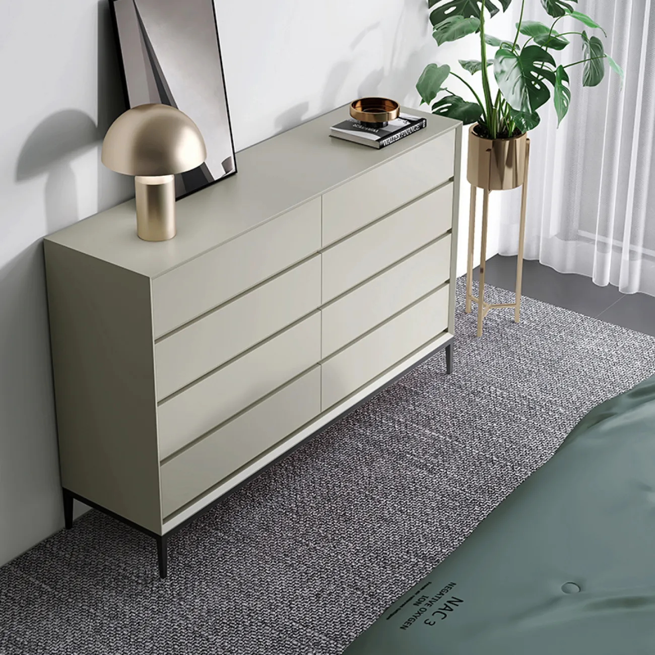 Современный минималистский комод из массива HAOTAI 37525-29