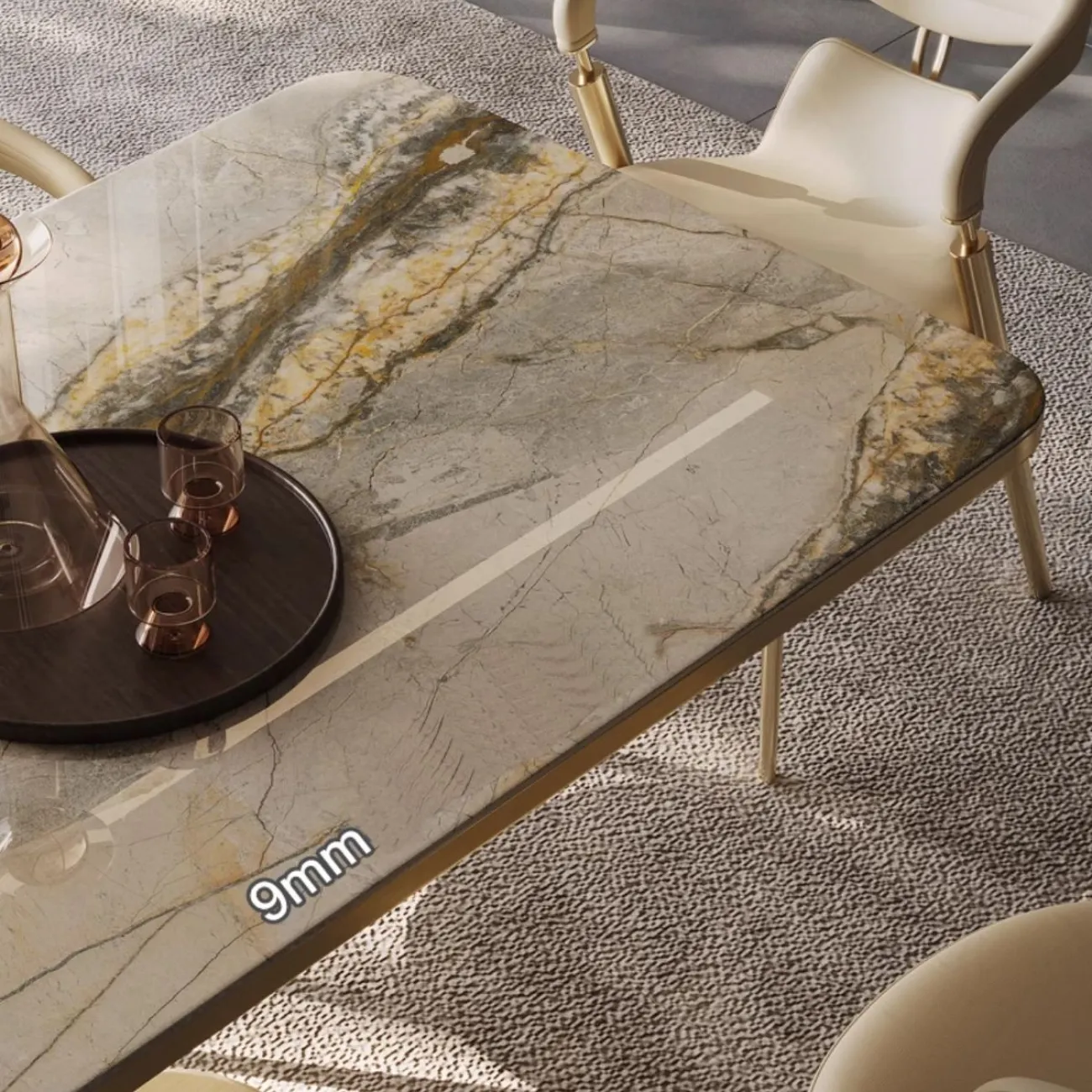 Роскошный прямоугольный обеденный стол из каменной плиты BANG 36022-29