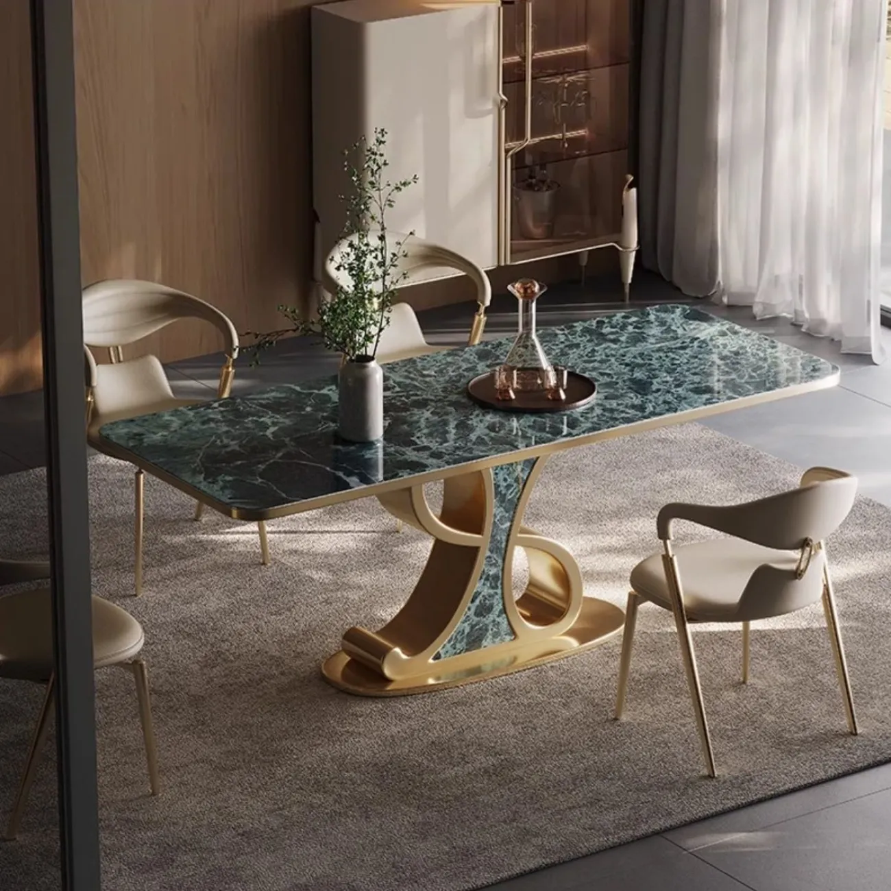 Роскошный прямоугольный обеденный стол из каменной плиты BANG 36022-29