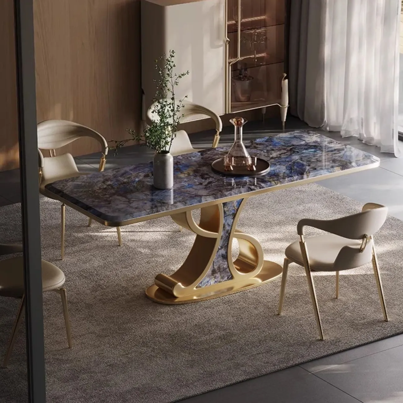 Роскошный прямоугольный обеденный стол из каменной плиты BANG 36022-29