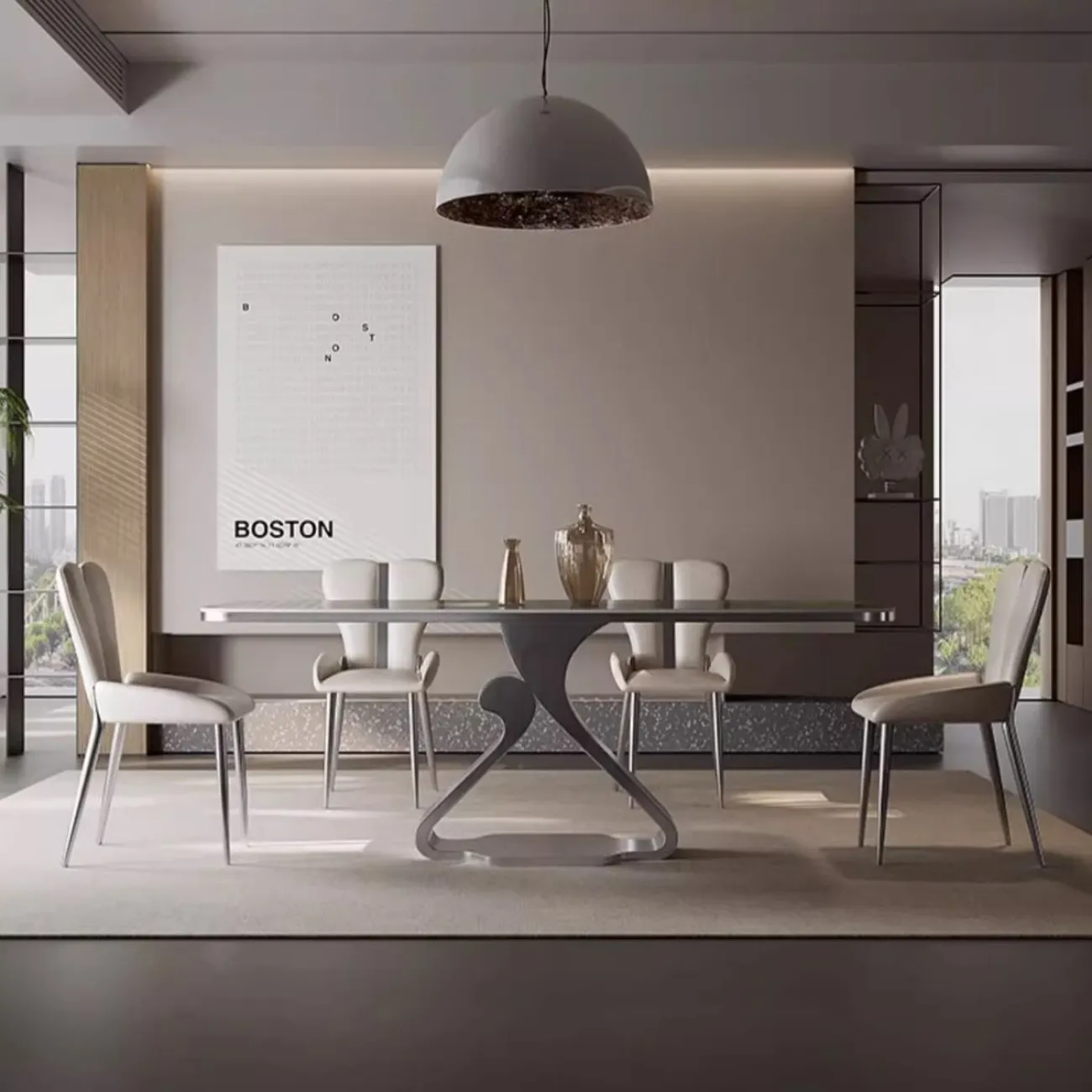 Роскошный обеденный стол из мрамора BANG 36025-29