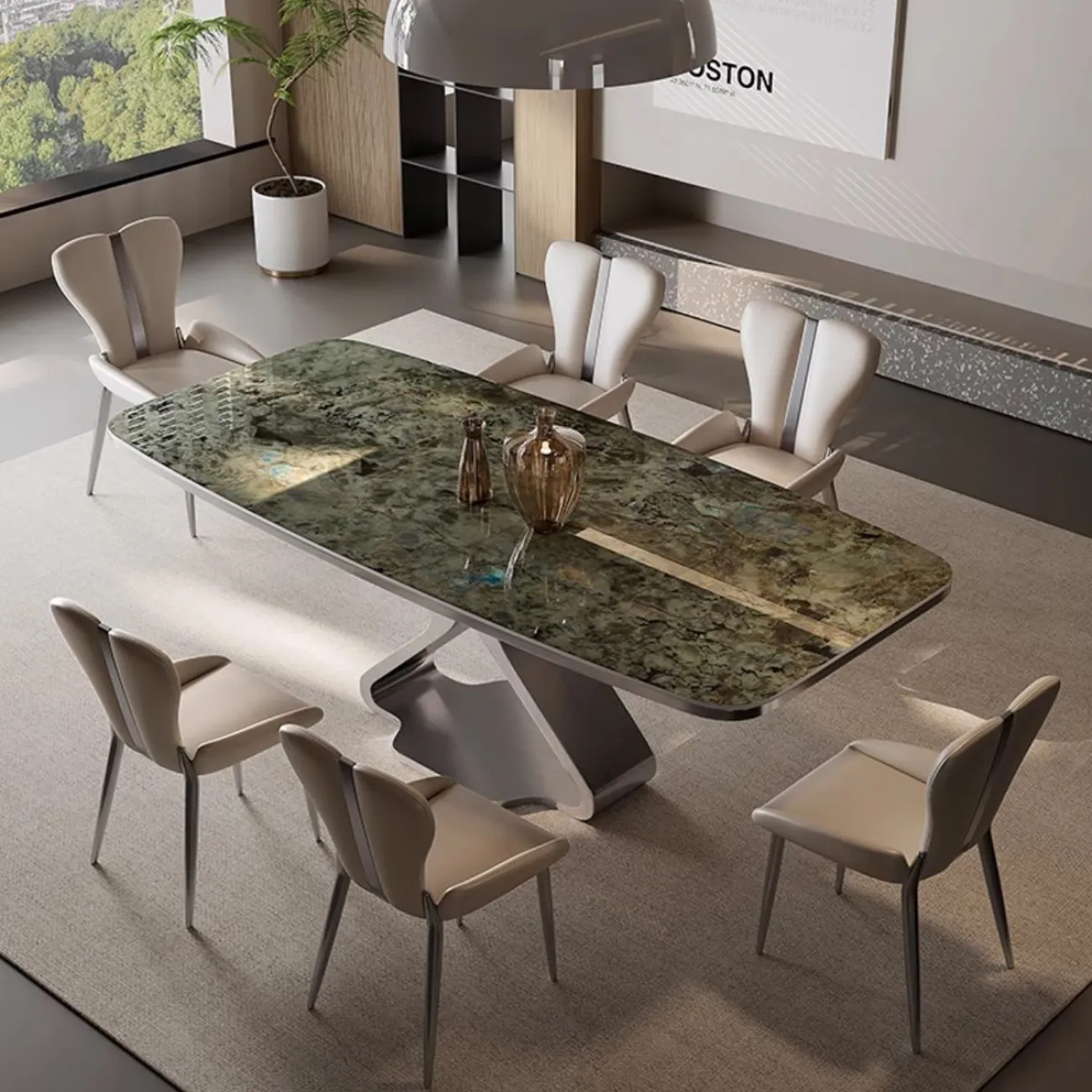 Роскошный обеденный стол из мрамора BANG 36025-29