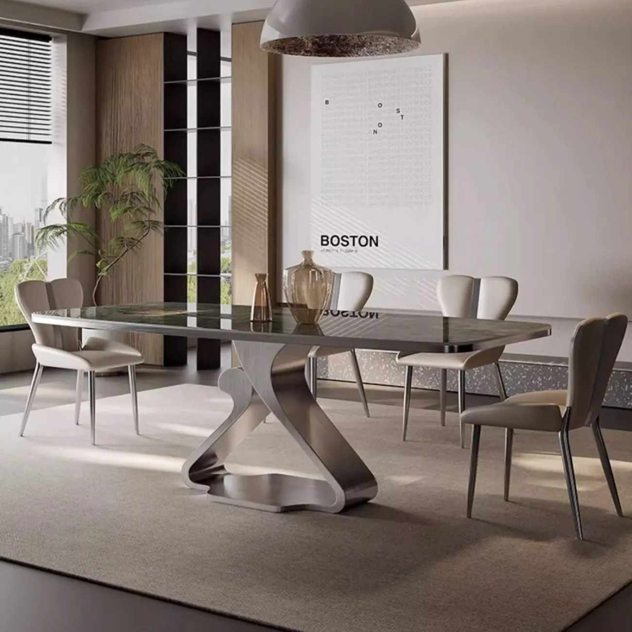 Роскошный обеденный стол из мрамора BANG 36025-29