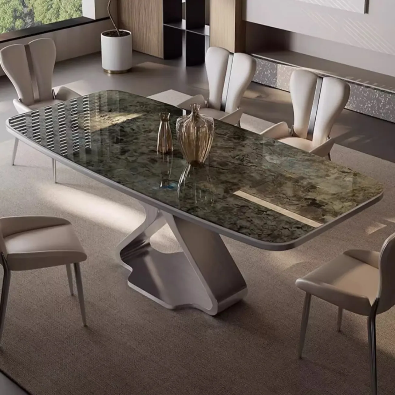 Роскошный обеденный стол из мрамора BANG 36025-29