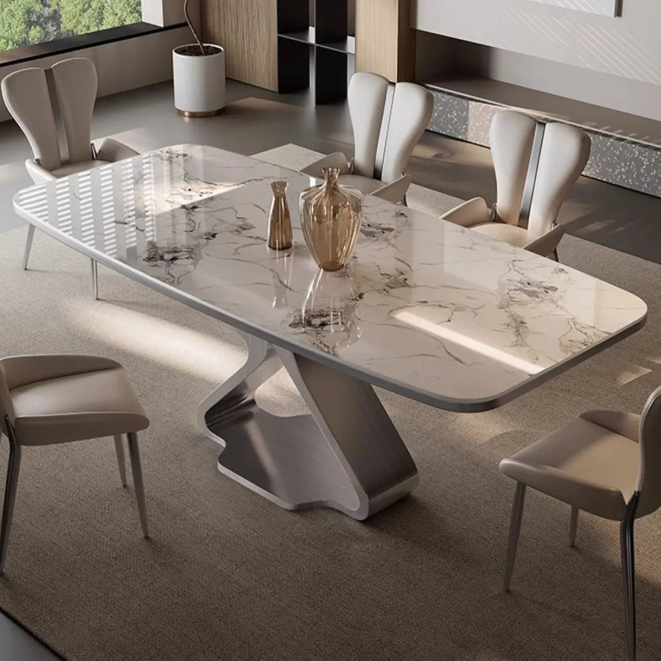 Роскошный обеденный стол из мрамора BANG 36025-29