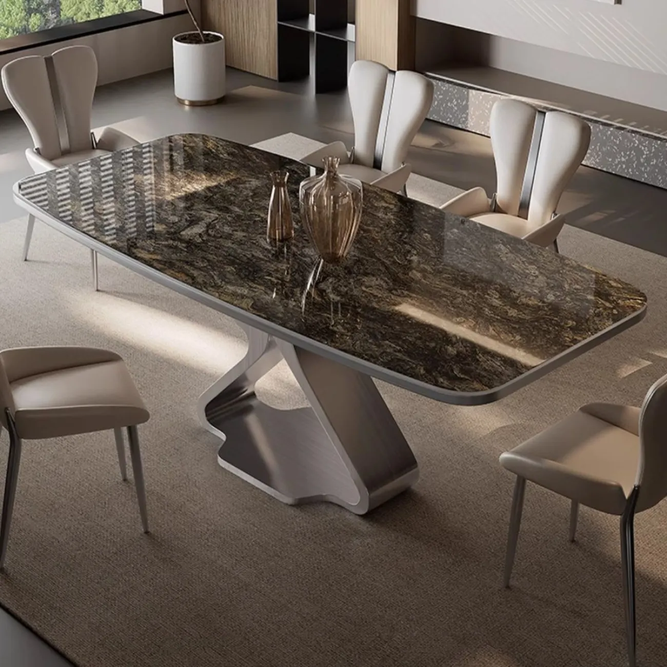 Роскошный обеденный стол из мрамора BANG 36025-29