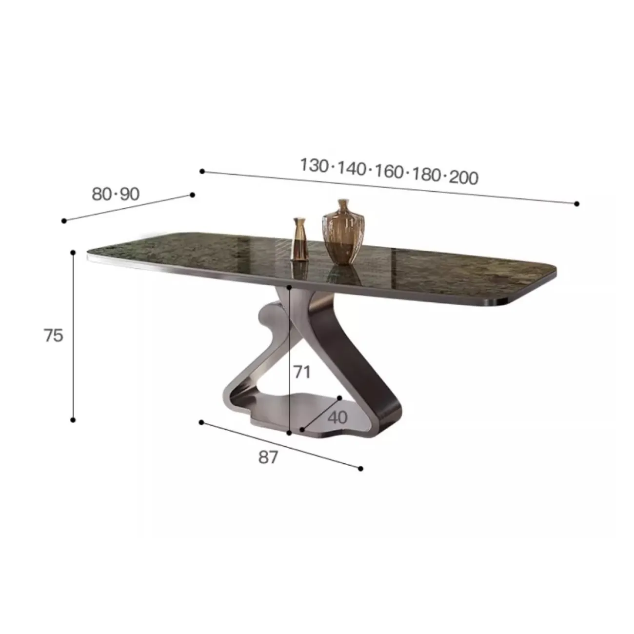 Роскошный обеденный стол из мрамора BANG 36025-29