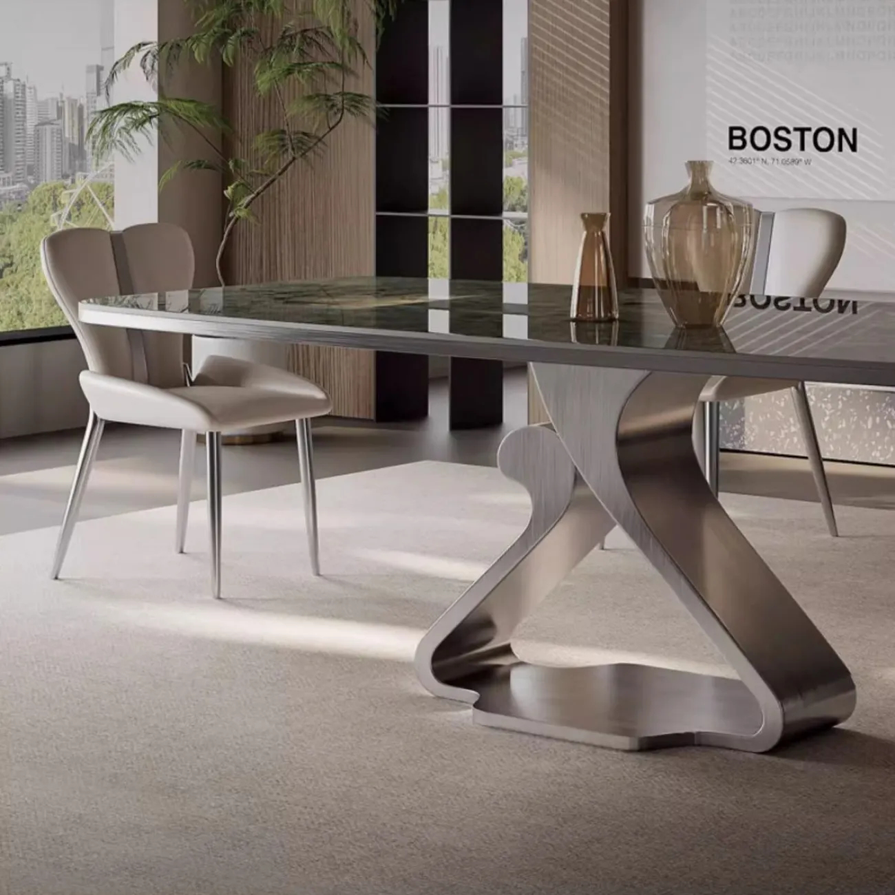 Роскошный обеденный стол из мрамора BANG 36025-29