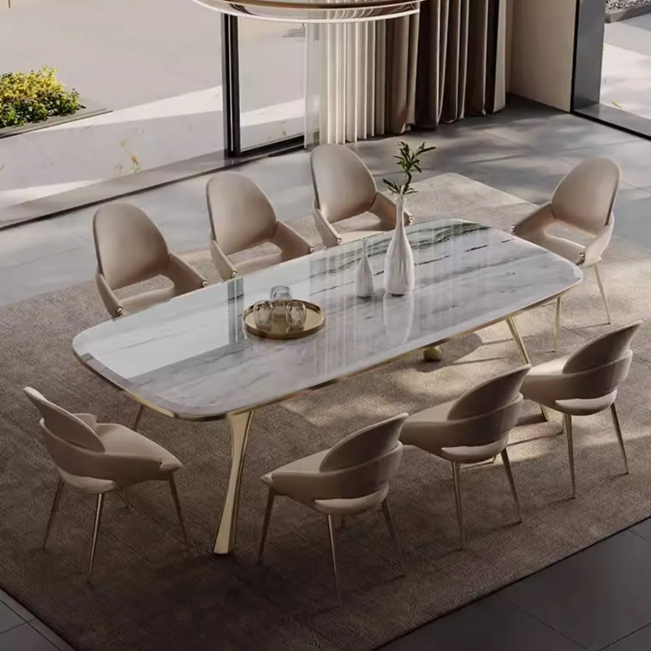 Обеденный стол из натурального роскошного камня BANG 36455-29