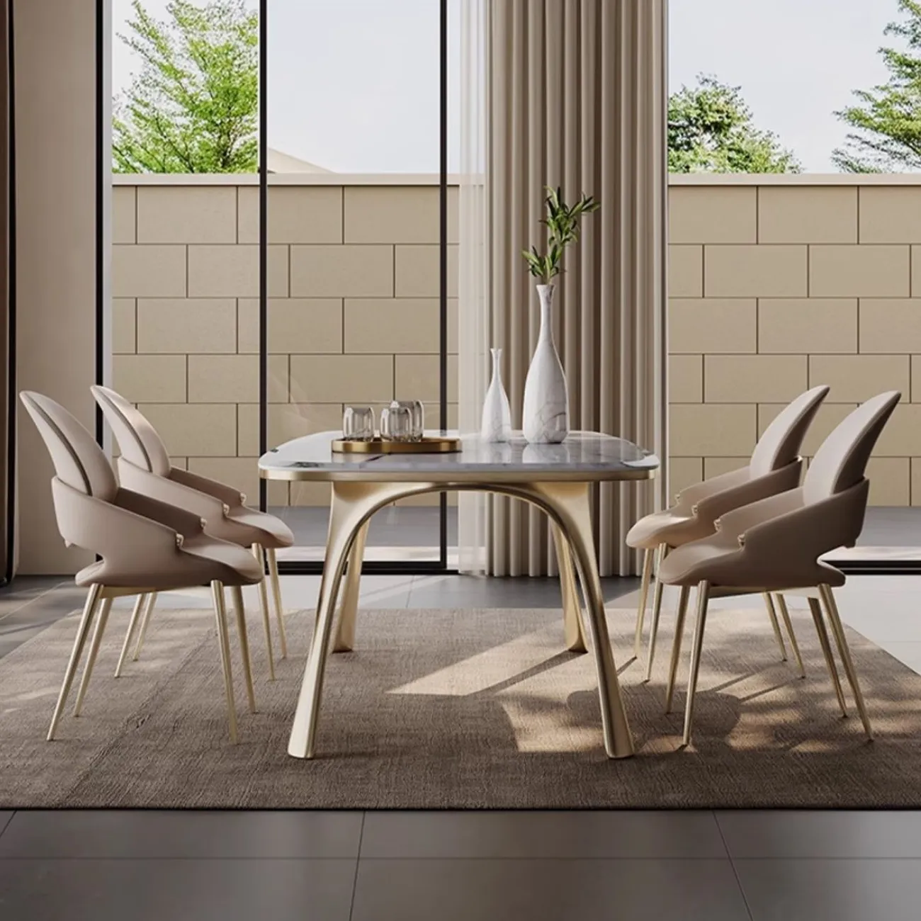 Обеденный стол из натурального роскошного камня BANG 36455-29